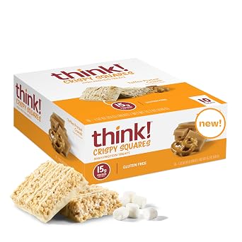 Think! High Protein Crispy Squares Toffee Pretzel Crunch Treat 10 Pack