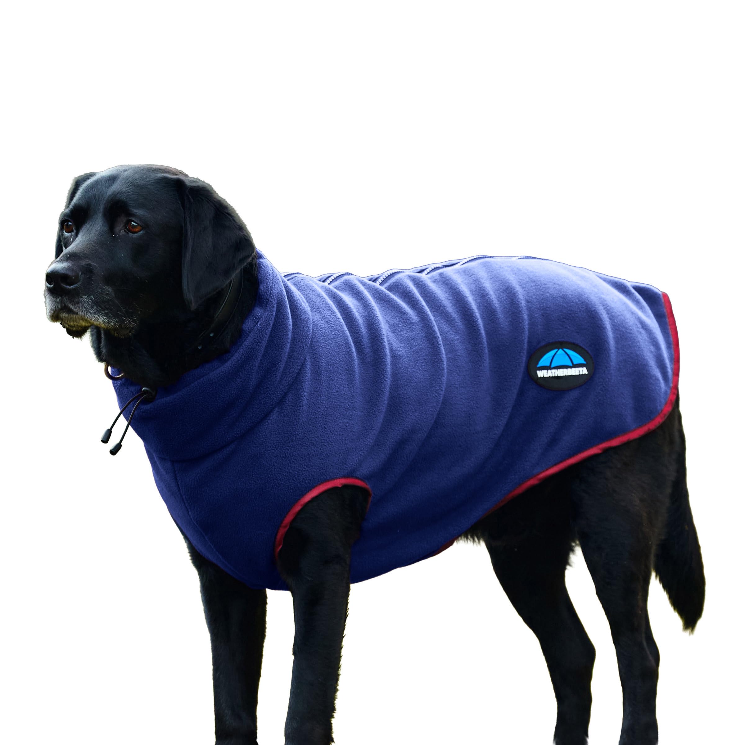 WeatherBeeta ComFiTec Fleece Zip Dog Coat, Navy/Burgundy, 40cm