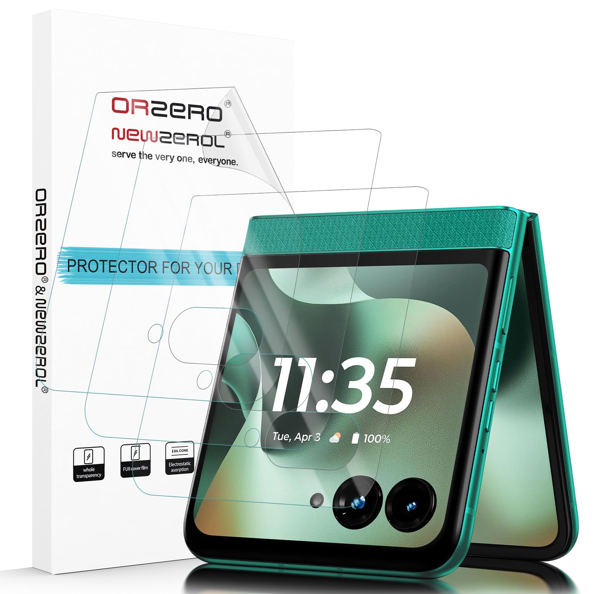 Photo 1 of (3 Pack) Orzero Front Screen Protector for Motorola Razr 2026/2025/2024