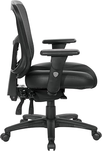Miniatura 6 de Office Star ProGrid - Silla de administrador transpirable con respaldo alto con asiento de cuero y malla, altura y brazos ajustables, control de