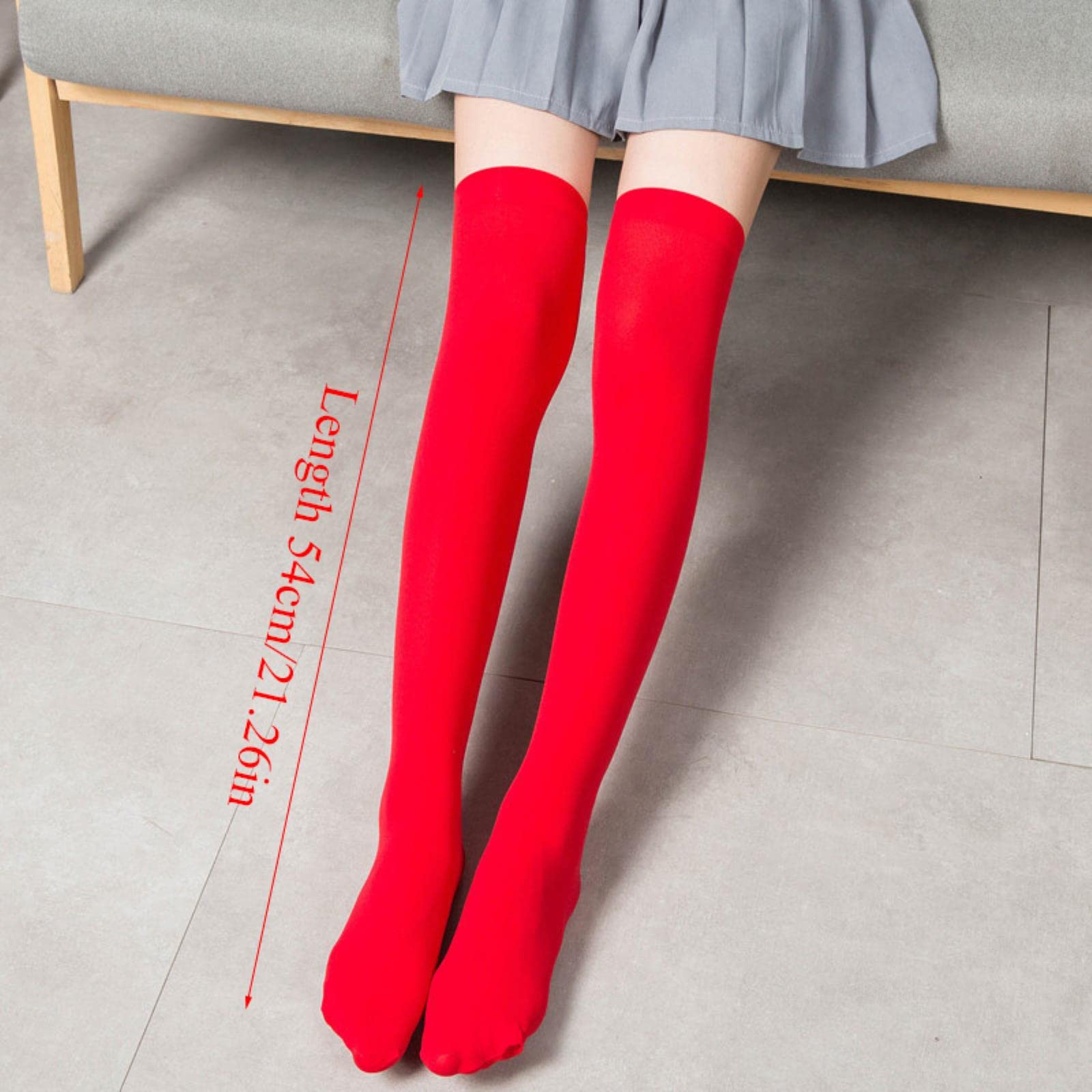 Medias Sexis Medias Altas hasta el Muslo Calcetines por Encima de la Rodilla Medias elásticas Calcetines Largos Calcetines Altos Medias Sexis para Mujer Calcetines (Amarillo A)