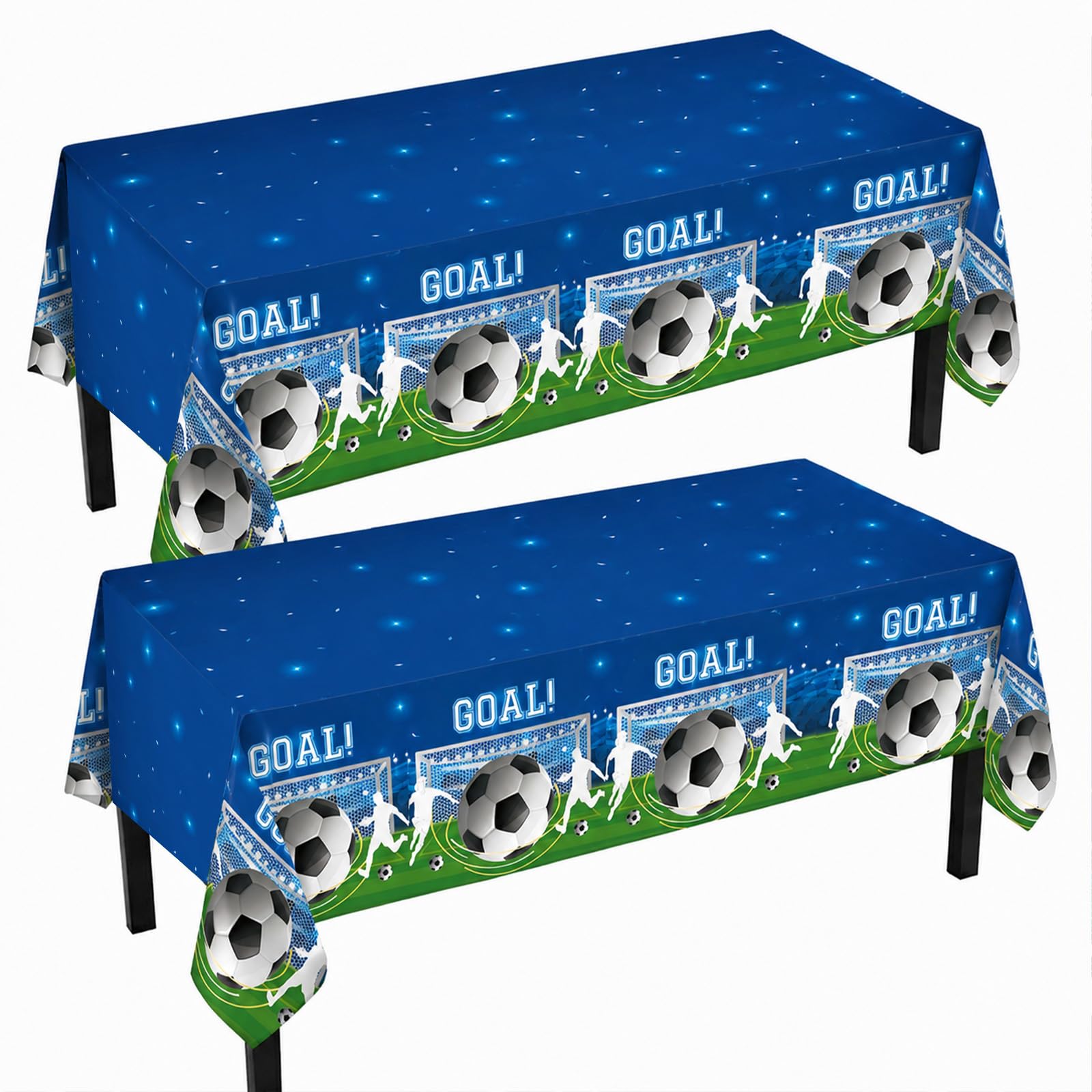 Lot de 2 nappes jetables tricolores football