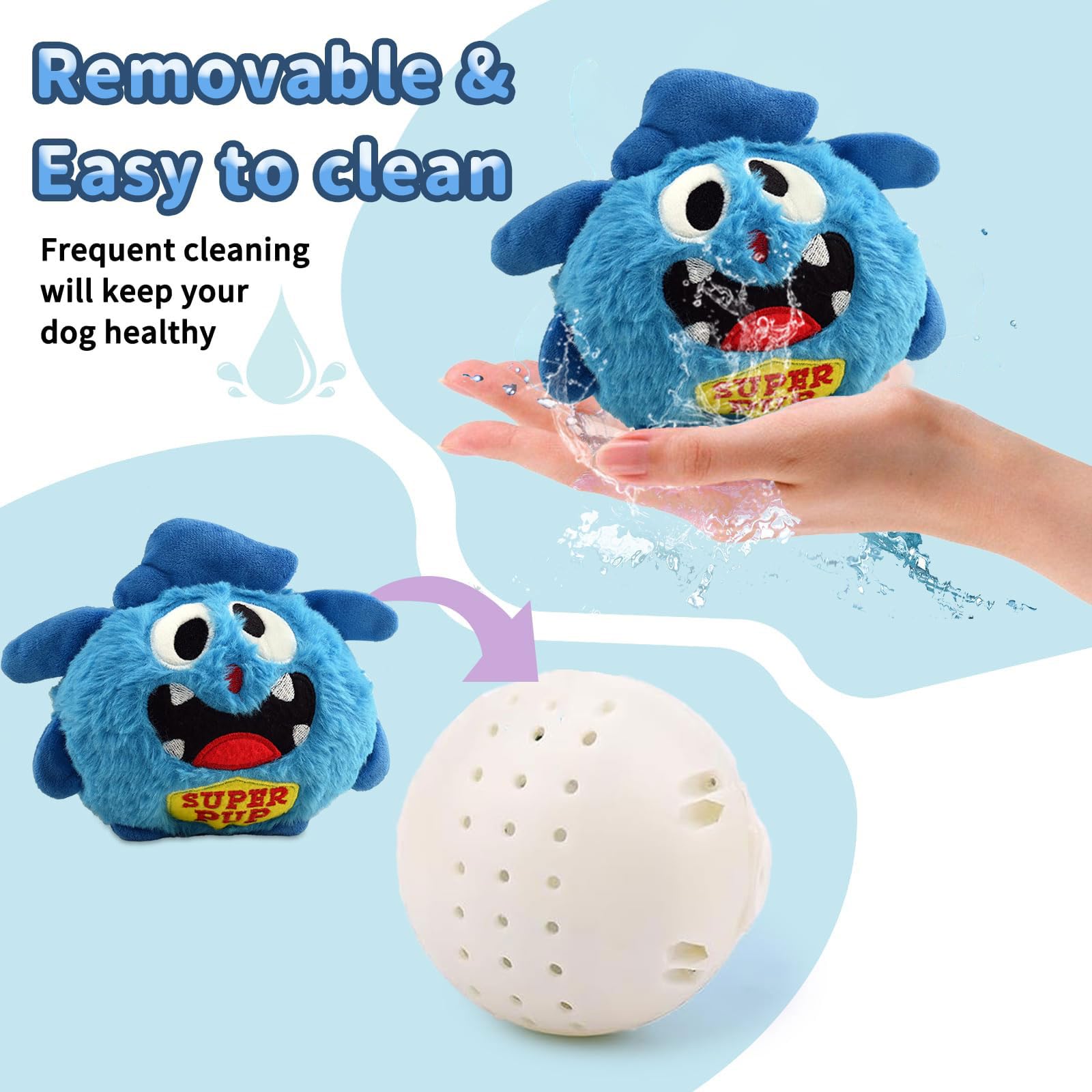Jouets interactifs pour chien pour l'ennui – Jouet interactif en peluche monstre en peluche, jouet couineur pour chien, jouet électronique pour chiot
