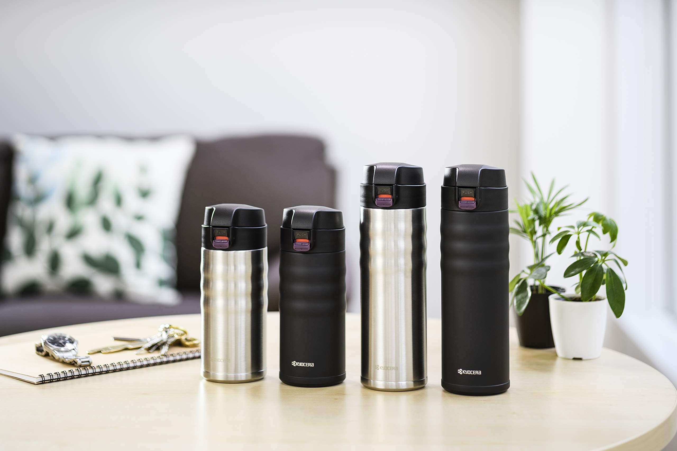 Kyocera MB-12F BK EU FLIP TOP, schwarz, 350 ml Thermoflasche, Edelstahl