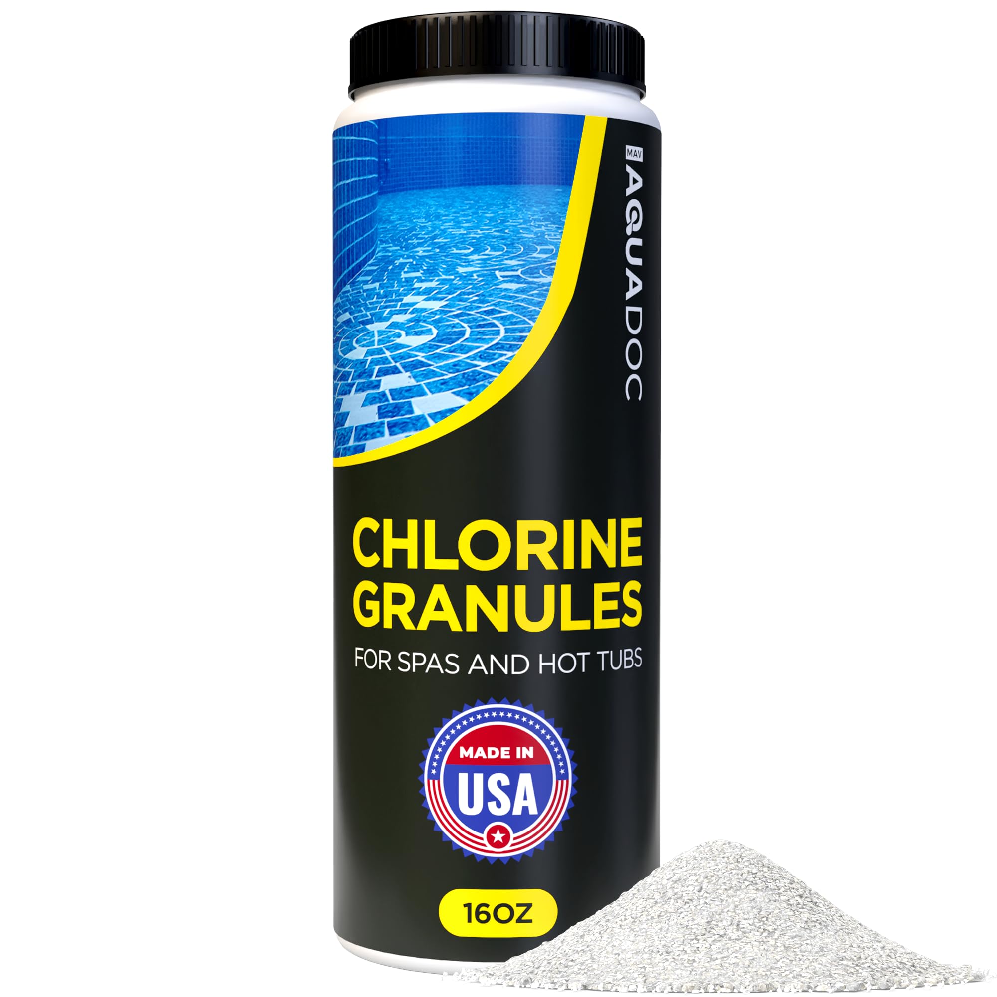 Spa Chlorine for Hot Tub Sanitizer - 1lb Quick Dissolving Hot Tub Chlorine Granules, Spa Chemicals Made in The USA - AquaDoc