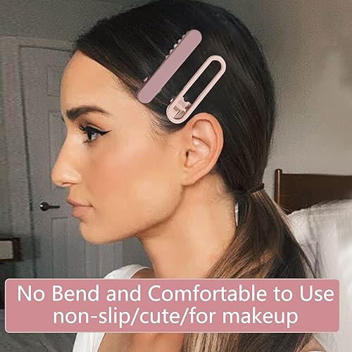 Miniatura 5 de 10 pinzas para el cabello sin dobleces con pico de pato de metal mate, sin arrugas, pasadores de pelo para maquillaje, accesorios de peinado con