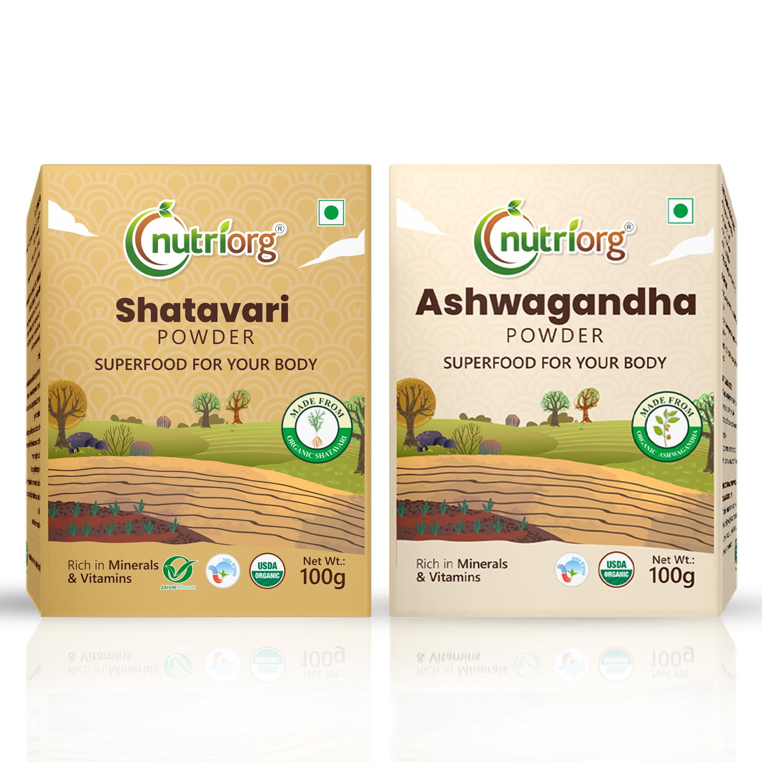 – Nutriorg Ashwagandha Powder & Shatavari Powder 200g,Helps fight anxiety and Stress
