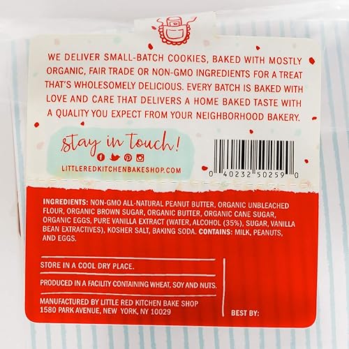 Miniatura 4 de Galletas de mantequilla de maní recién horneadas - 1 docena - Caja de regalo gourmet - Regalos para hombres y mujeres - Galletas suaves - Little Red