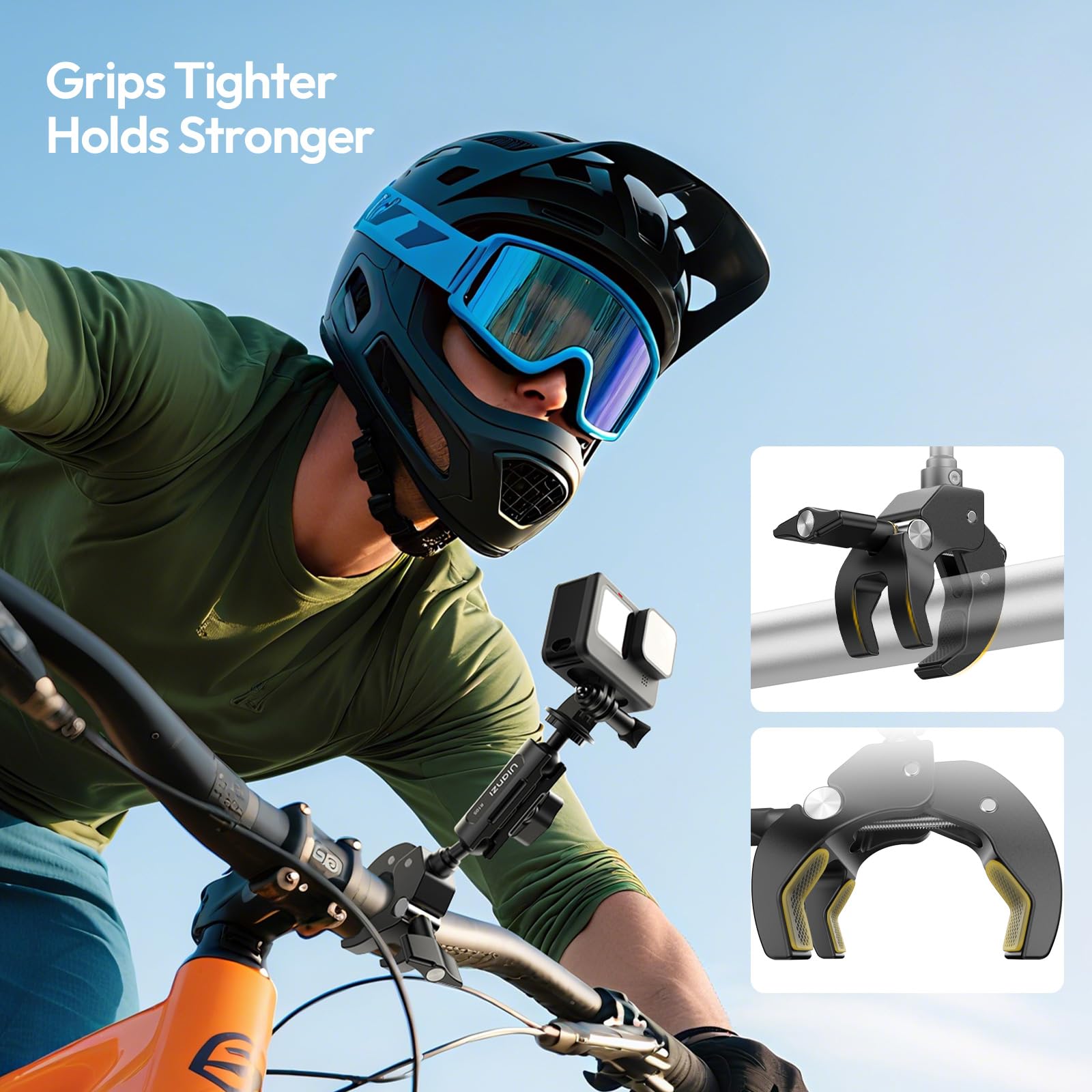 ULANZI R105 Support pour caméra avec Conception à Trois Griffes, Double tête sphérique à 360° avec vis 1/4, Adaptateur pour Smartphone/caméra d'action, Compatible avec GoPro Max Hero 13/12/11/10/9
