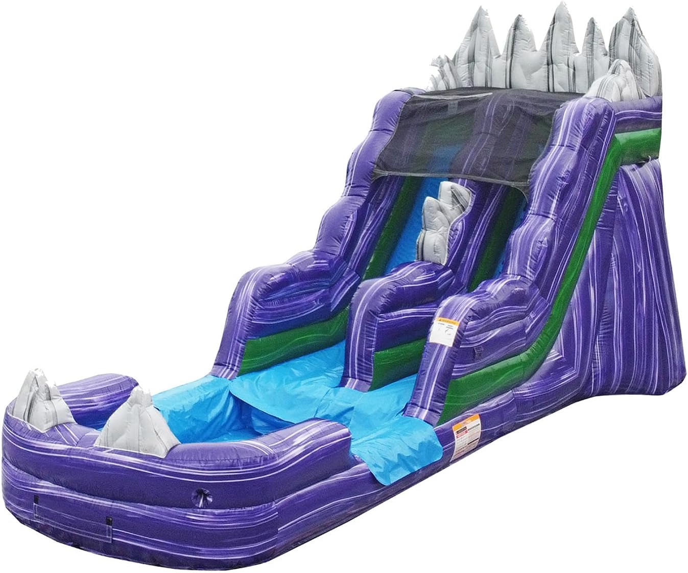 JumpOrange 15’ Dark Night Commercial Grade Water Slide with Splash Pool for Kids and Adults (with Blower), Outdoor Indoor, Wet Dry Use, Tall Inflatable
