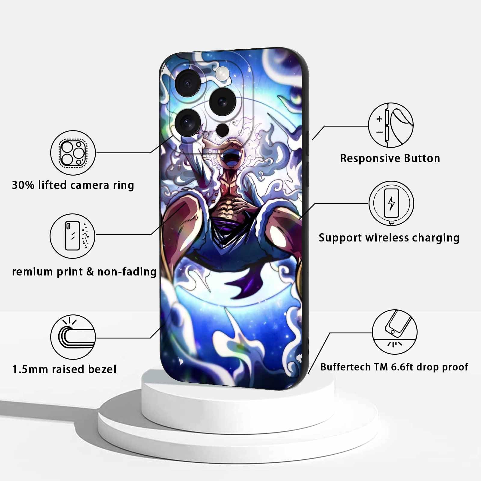 2 Confezioni Custodia per Apple iPhone 15 PRO 6.1 Pollici, Anime Zoro
