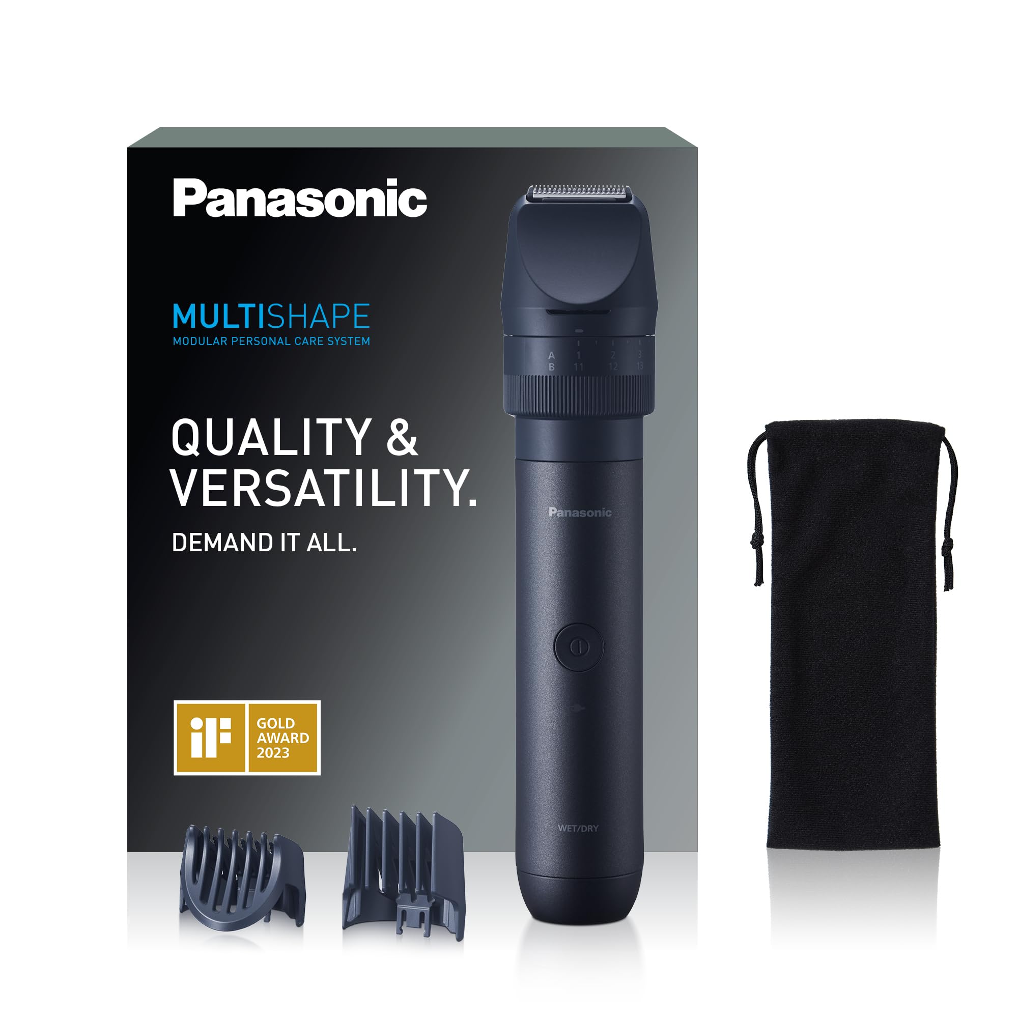 Panasonic Multishape ER-CKL1: recortador de barba y pelo resistente al agua para hombre con batería de ion de litio recargable