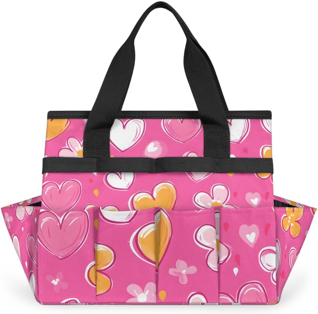 Cute Love Flower Heavy Duty Garden Tool Bag with 10 Pockets