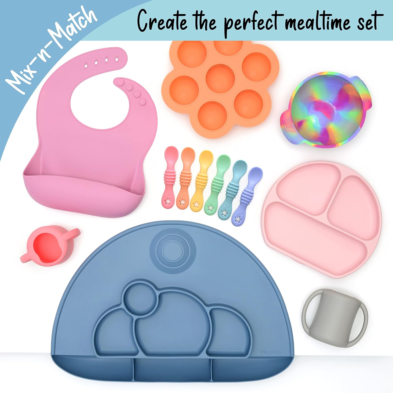 PrimaStella PrimaStella 6-Piece Silicone Baby Feeding Spoons - First Stage Infant Spoons, Soft-Tip Baby Training Spoon - Infant Utensils Feeding Supplies - Dishwasher & Boil-proof