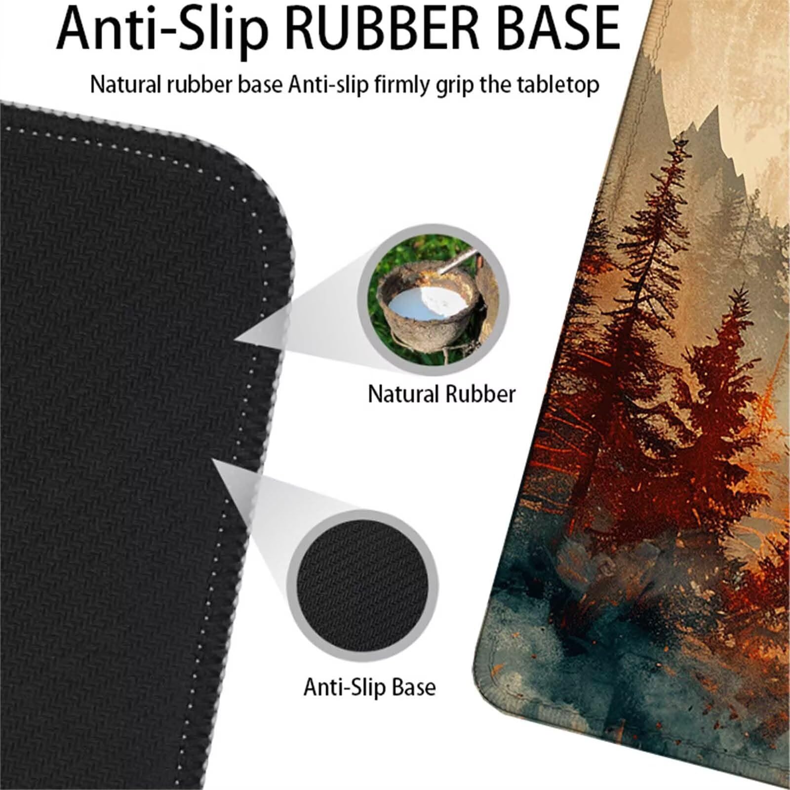Selva Alfombrilla Ratón Lobo Alfombrilla Gaming XXL 1500 x 800mm, Impermeable Mouse Pad con Bordes Cosidos Tapete Escritorio con Base de Goma Antideslizante para Accesorios Gaming, Oficina -zzg25051Q