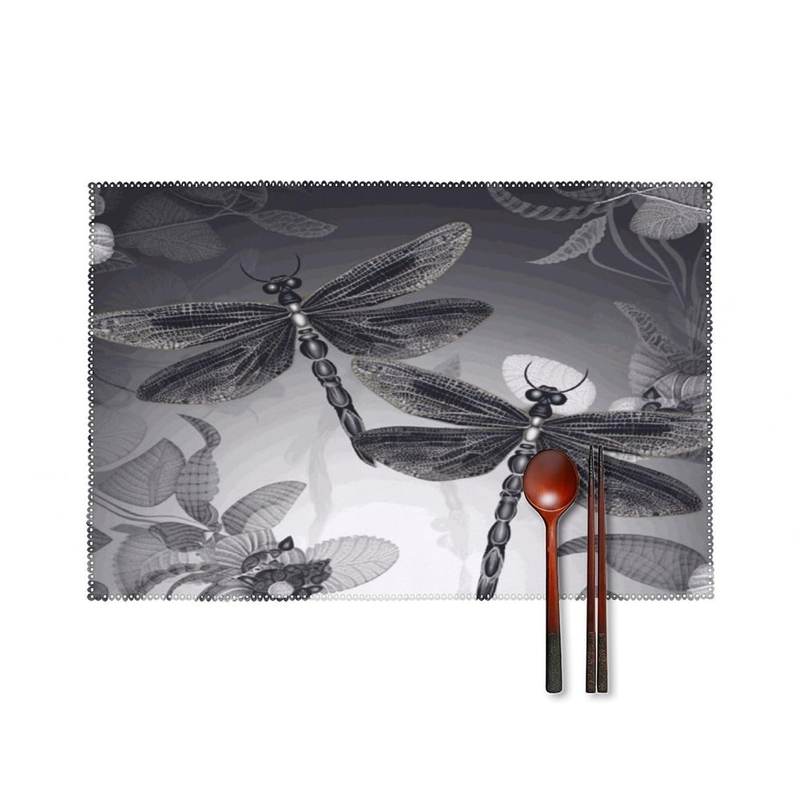 Fodpand Style Dragonflies Grey Placemats Set Of 4 Place Mats Table Mats