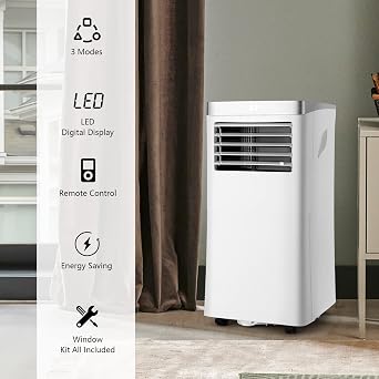 PETSITE Portable Air Conditioner, 8000 BTU AC Cooling Unit with Remote Control, 3-in-1 Air Conditioners with Dehumidifying, Fan & Air Cooler Function, Cools Up to 230 sq.ft