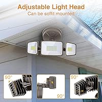 Vista 7 de Onforu - Luces de inundación LED de 75 W para exteriores, 7000 lm de brillo, luces de seguridad controladas por interruptor, 3 cabezales ajustables