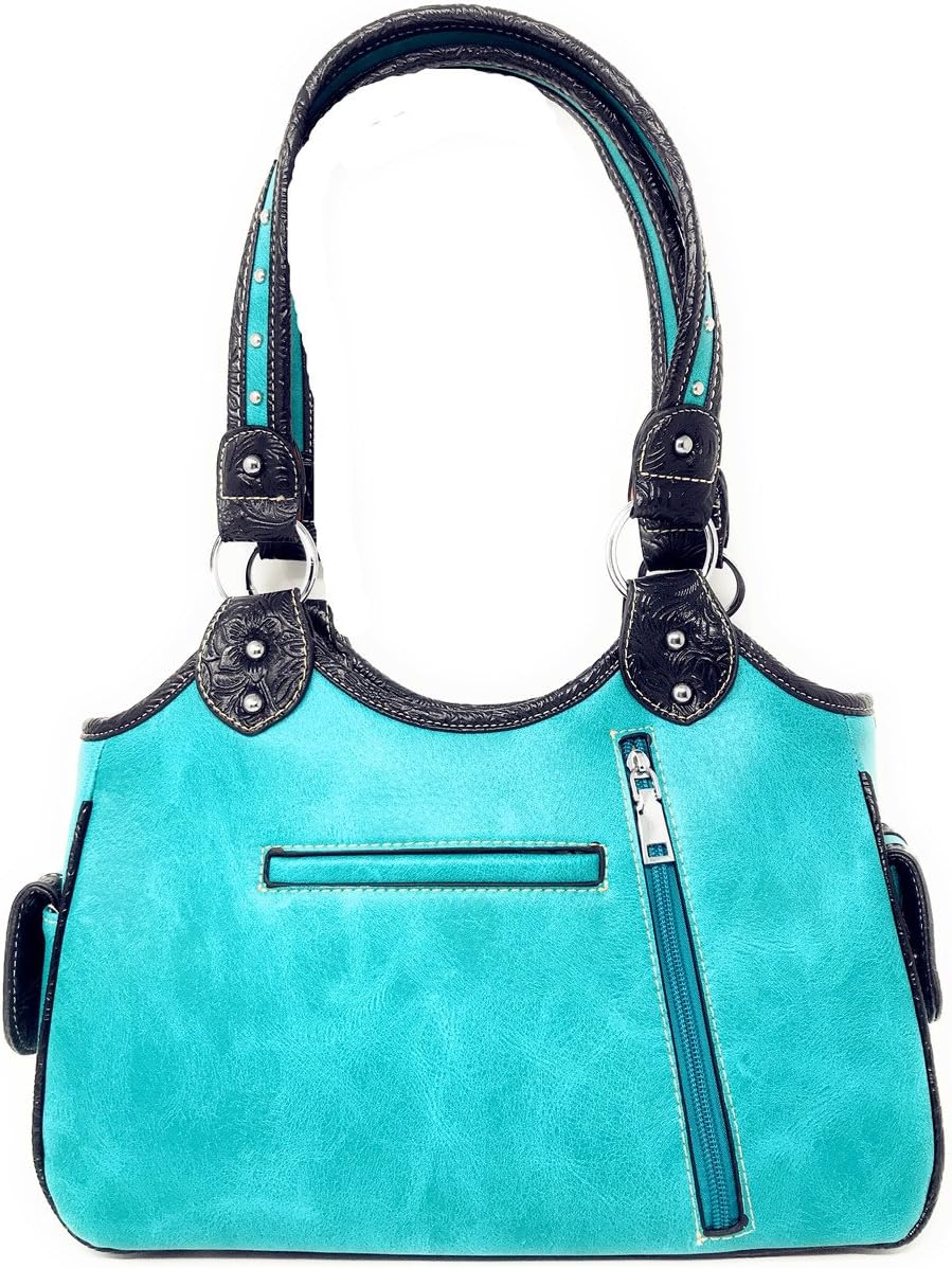 Texas West Bible Verse Rhinestone Cross Flora Agate Stone Cross Cowgirl Women Handbag in 4 colors