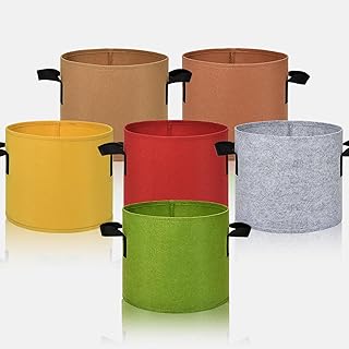 6-Pack Fabric Grow Bags 5 Gallon – Colorful 300G Thickened Nonwoven Plan...