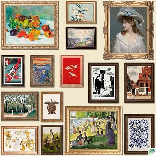 LANCHI95 15PCS Vintage Wall Art Decor – Classic & Eclectic Gallery Set with Famous Paintings, Aesthetic Posters for Bedroom, Living Room, Office, Rustic Cottagecore Aesthetic (UNFRAMED)