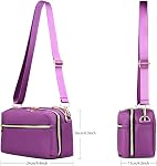 Crossbody Bag for Women Multi-Zipper Pocket Shoulder Bag Messenger Bag Water Repellent Nylon Crossbody Purse Handbag