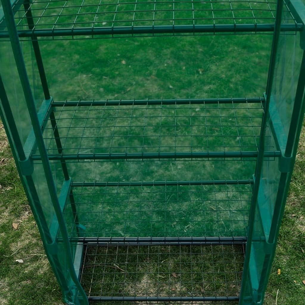 vidaXL Greenhouse Transparent Green PVC Cover 4 Tier