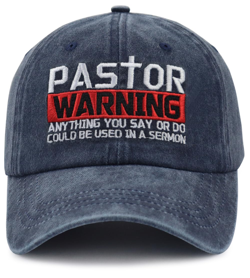 Pastor Warning Anything You Say Or Do Could Be Used in a Sermon Hat for Men Women, Adjustable Embroidered Cotton Baseball Cap