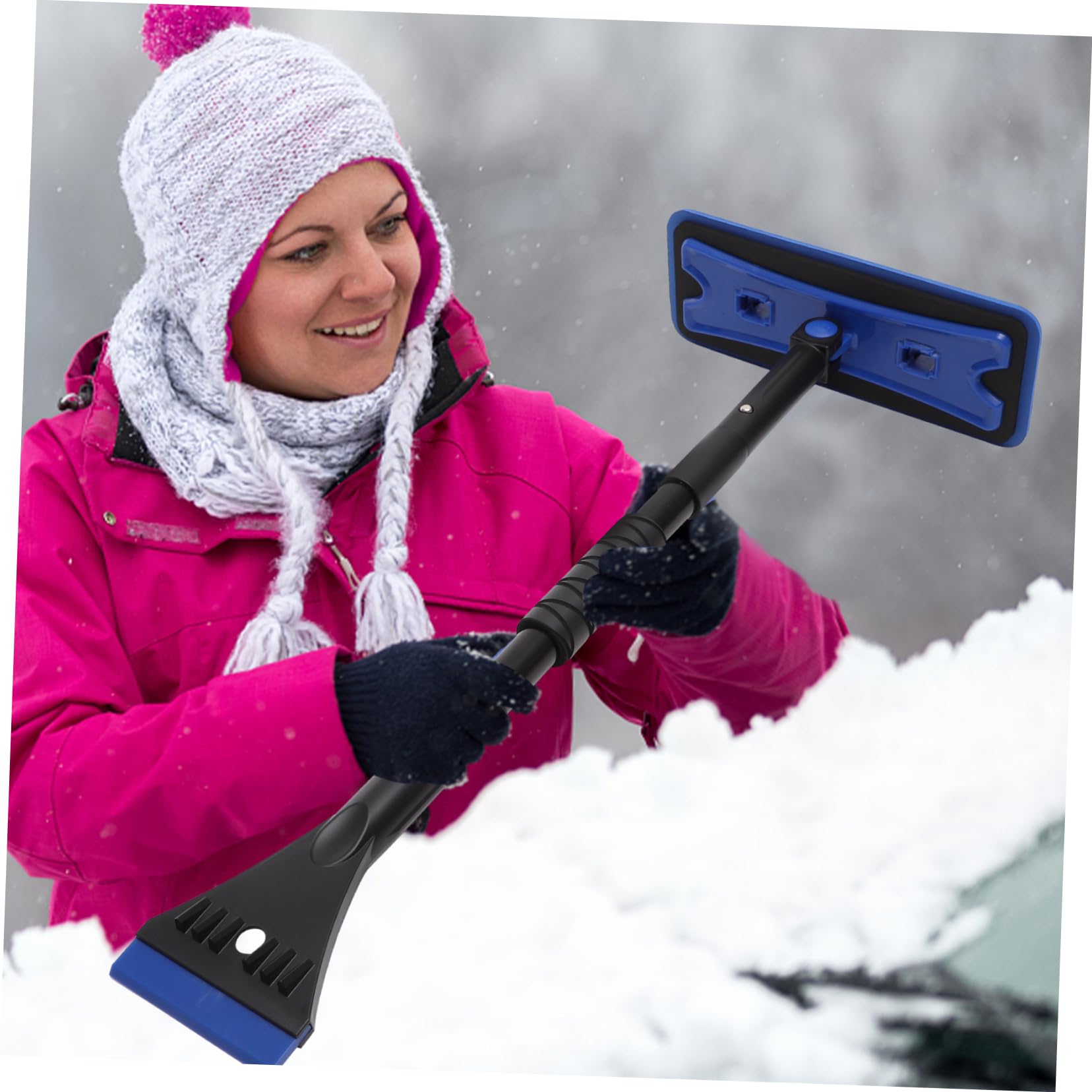 1 Set Grattoir à Glace Alliage D’aluminium EVA Télescopique, pour Voiture