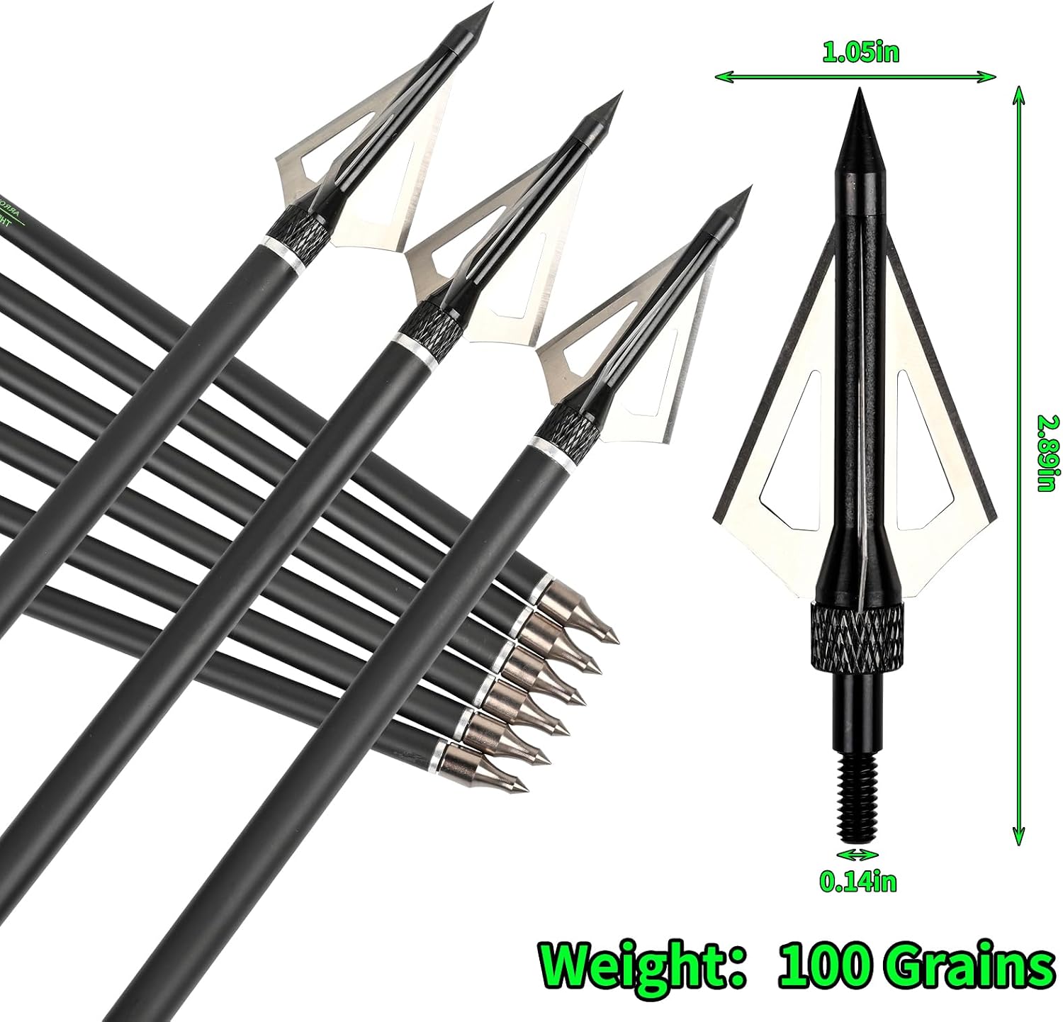 Crossbow Bolts 20 Inch 12pcs with 6 Pcs of 3 Blade Hunting Broadheads,Crossbow Arrows for Hunting Target Practice
