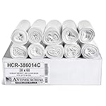 Aluf Plastics High Density Trash Bags, 60 Gallon, 200 Count, 14 Micron (eq), 38 x 60, Clear, for Bathroom, Office, Industrial, Commercial, Janitorial, Municipal, Recycling