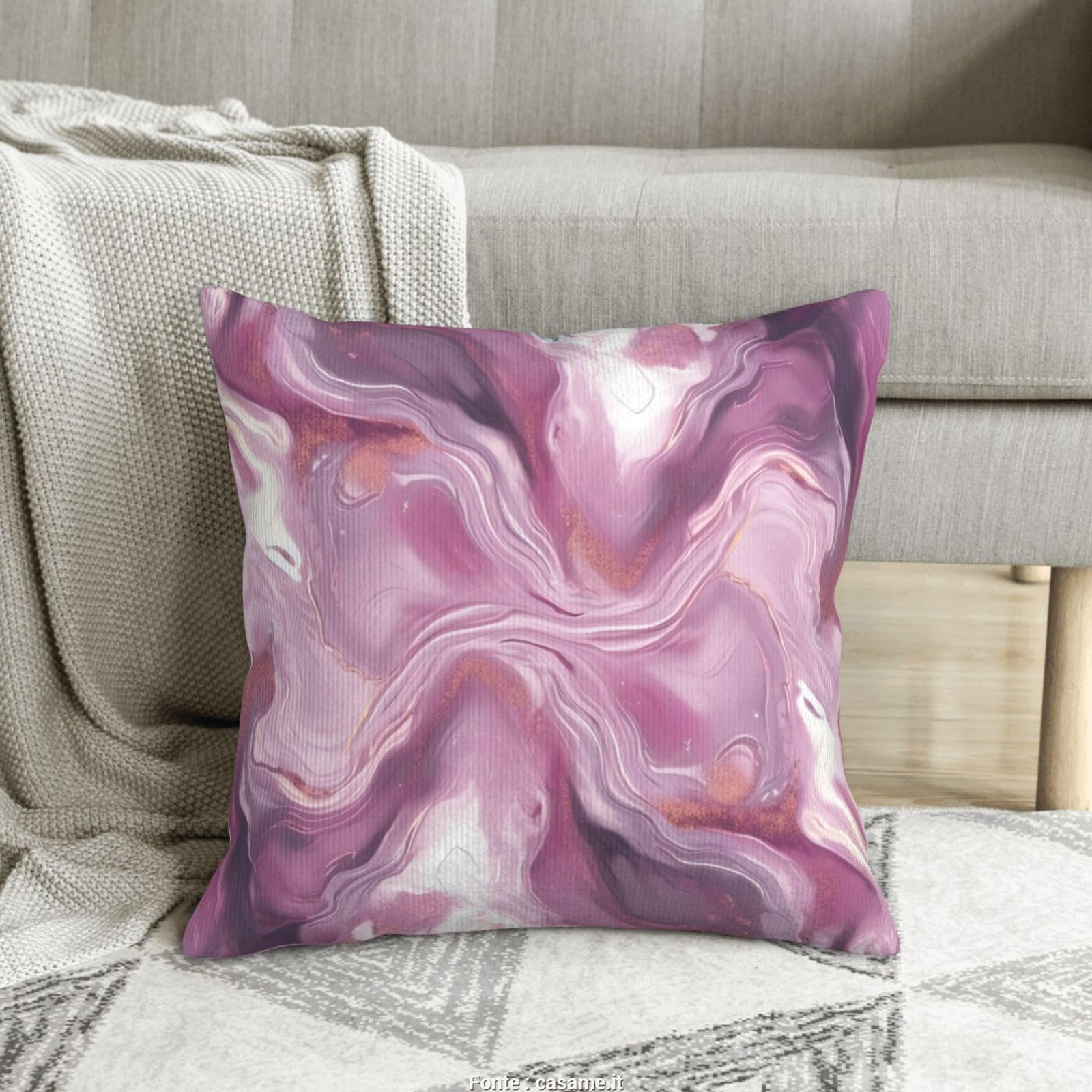 Housses de coussin en velours côtelé doux avec imprimé marbre nacré haut de gamme
