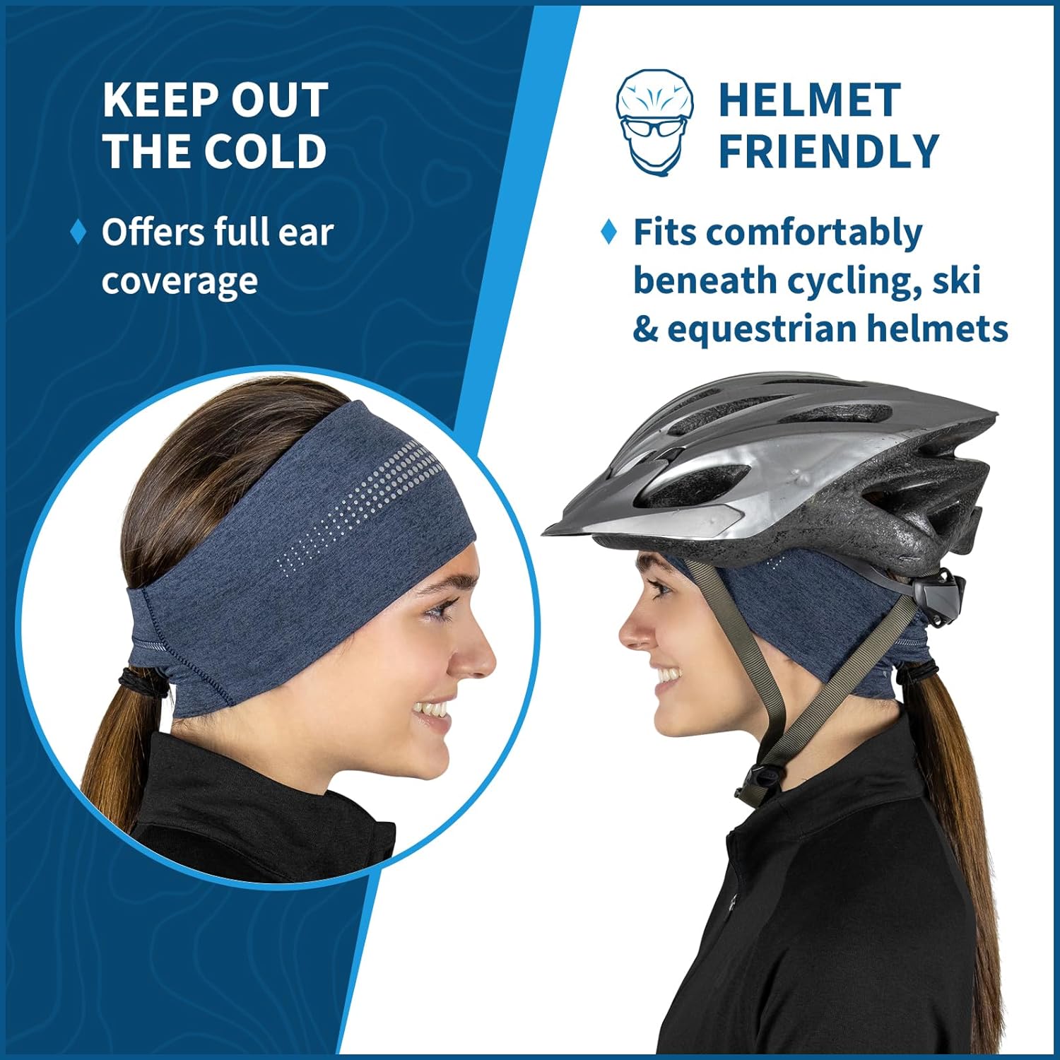 TrailHeads Womens Ponytail Headband - Reflective, Moisture Wicking Hair Headband for Running, Winter - Adrenaline Series - Image 5