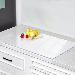 Wesiti Large Acrylic Cutting Board with Lip Non Slip 24 x 14 Inch Clear Cutting Board Chopping Acrylic Countertop Protector Cover Shatter Resistant for Home Restaurant Kitchen Sink Stove