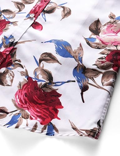 Miniatura 5 de Camisa de vestir hawaiana con botones y estampado floral para hombre