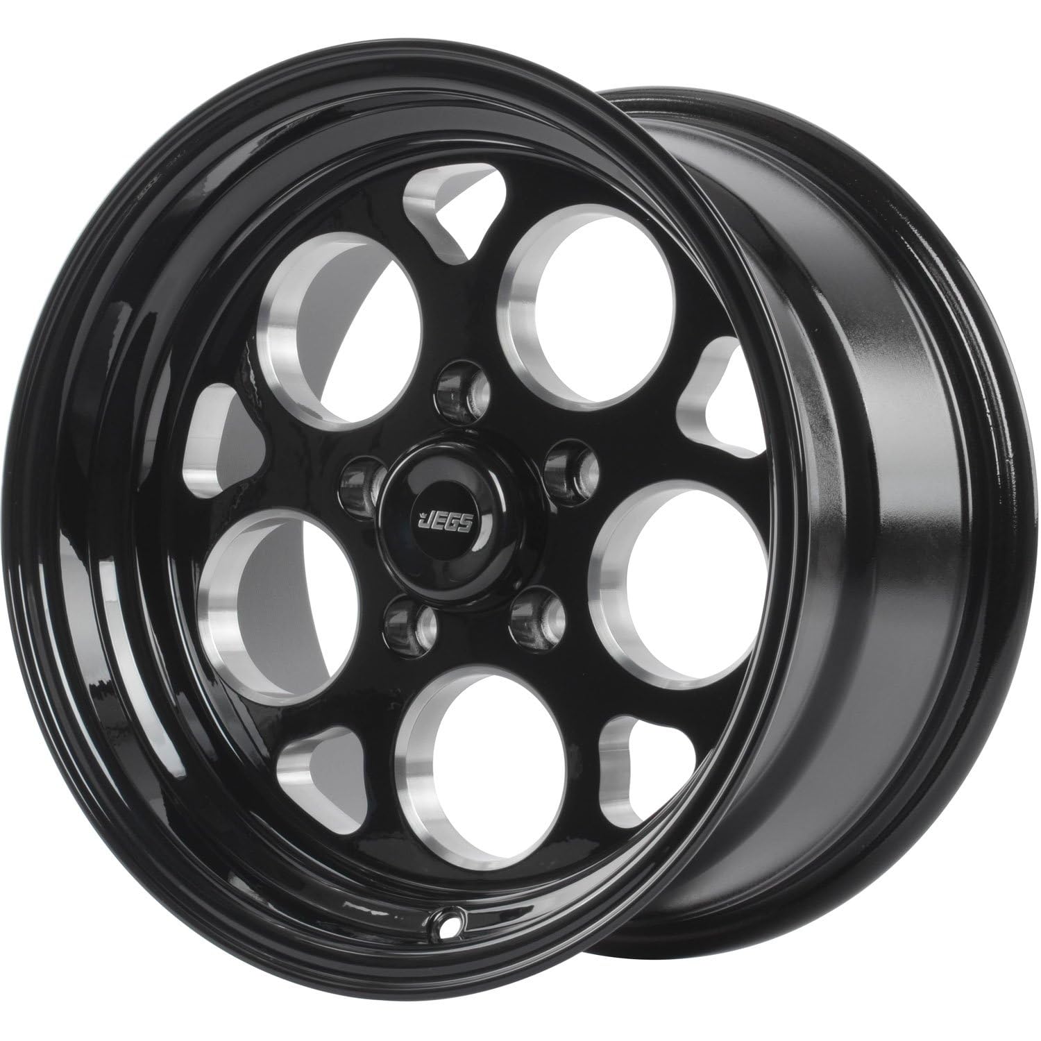 JEGS SSR Mag Wheel 15� x 8� | 5 x 4.75� Wheel Bolt Pattern Spacing | 4.5� Backspacing | Gloss Black Powder Coat | 3.27� Center Bore | Includes Center Cap