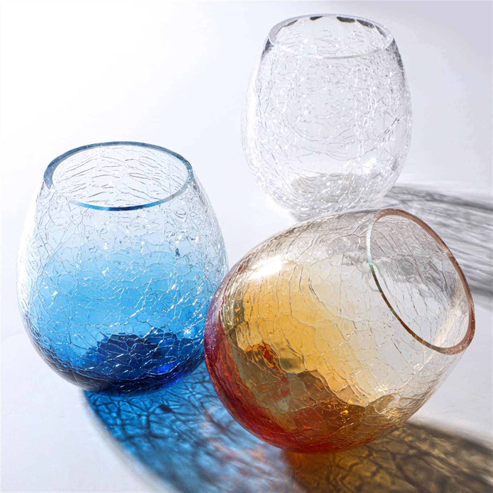 Glas-Kaffeetassen, kreative Trinkgläser, Eisriss, Farbverlauf, Whiskygläser für Champagner, Trinkgeschirr, Tassen und Tassen, Glas-Kaffeetassen (Farbe: transparent)