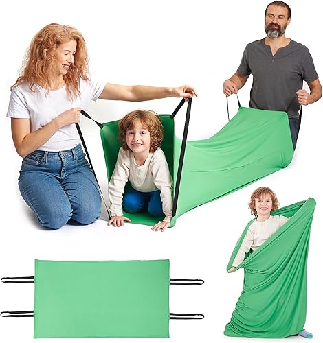 Vista 15 de Túnel sensorial para niños Juego de compresión sensorial para tu hijo Túnel de tela Tubo de elastano Hoja de conceptos para niños para Azul
