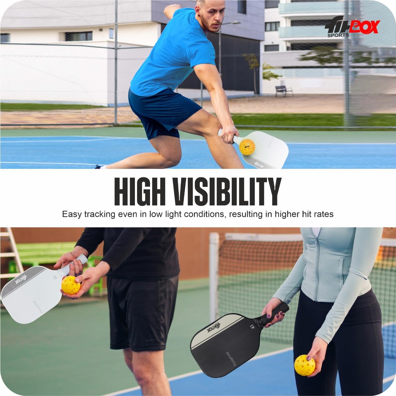 FitBox Sports Pickleball Balls Set of 3 – Bright, Durable Indoor & Outdoor Balls for Casual Play, 40 Hole Design – Great for Families & Beginners 1