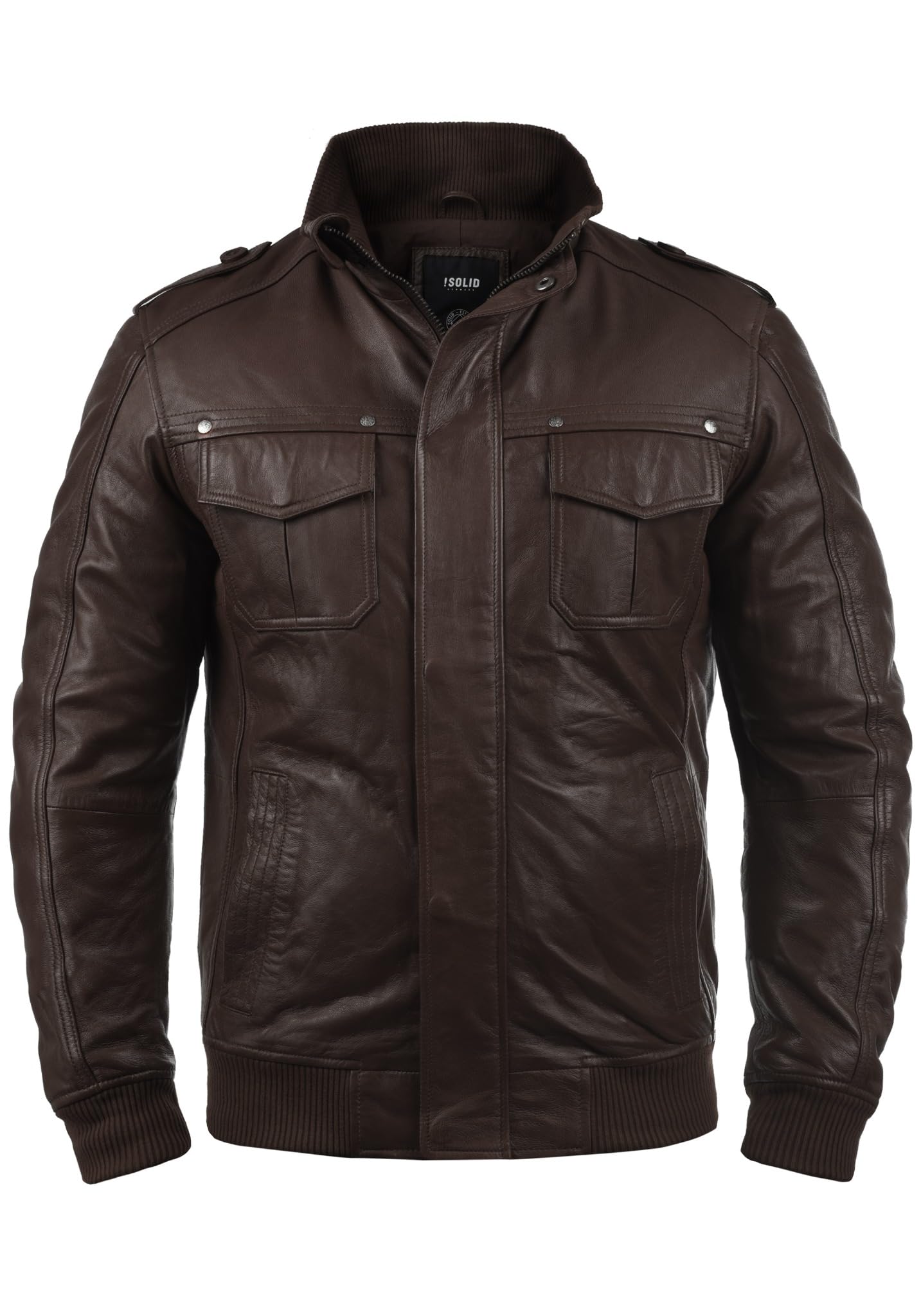 !Solid Camash Herren Lederjacke Mit Stehkragen Aus 100% Echtleder
