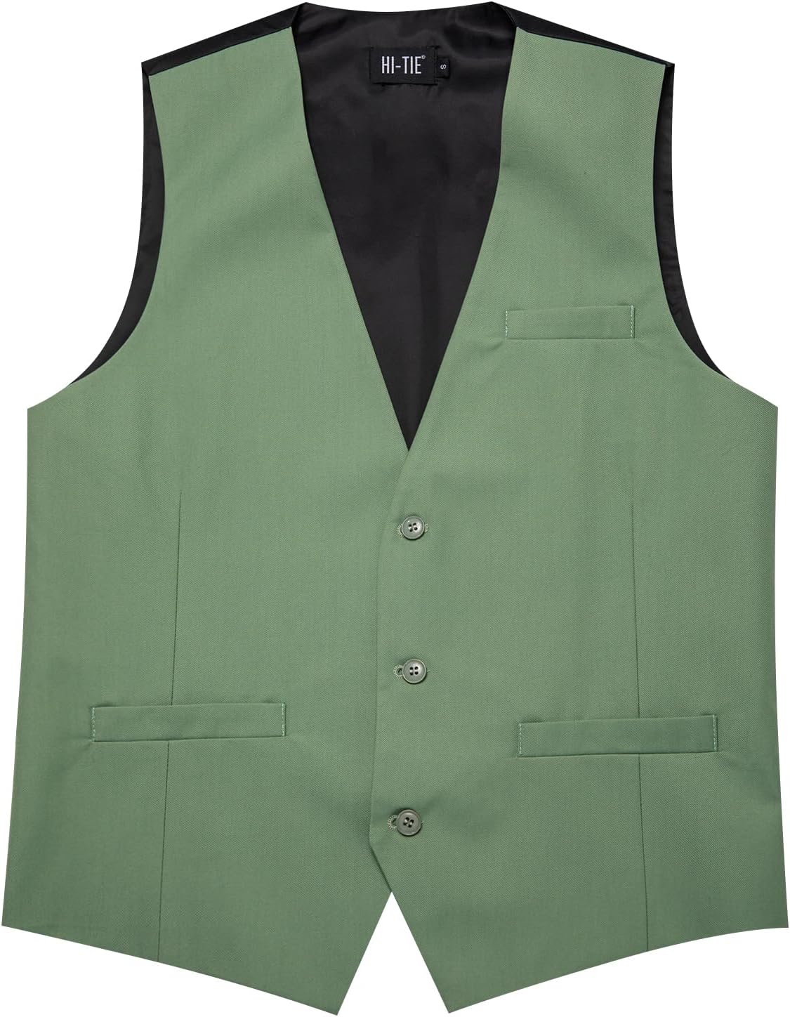 Hi-Tie Men's Suit Vest V-neck Sleeveless Single Breasted Formal Business Wedding for Tuxedo Dress Waistcoat