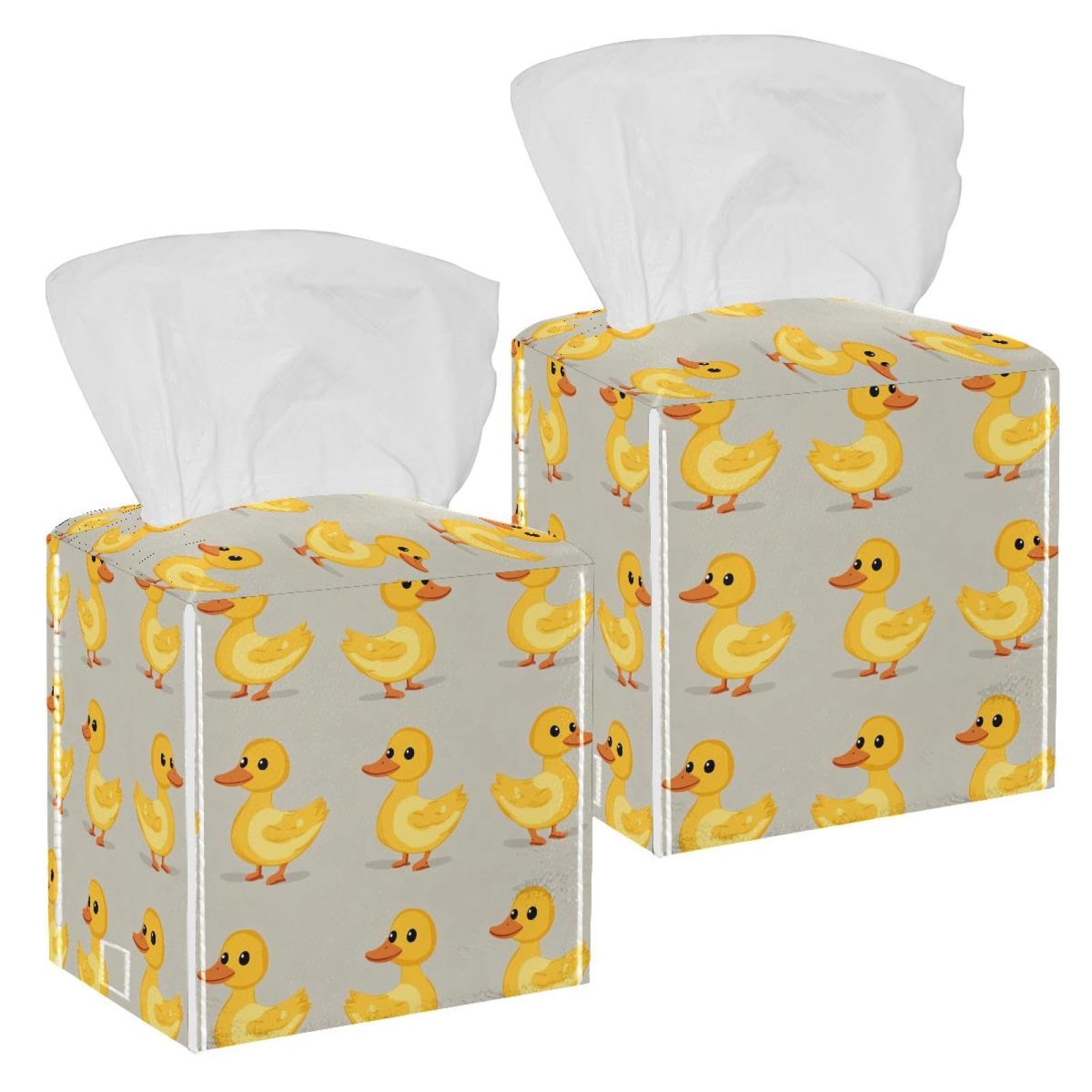 Boîte à mouchoirs en cuir imperméable lot de 2 distributeurs jaune canard