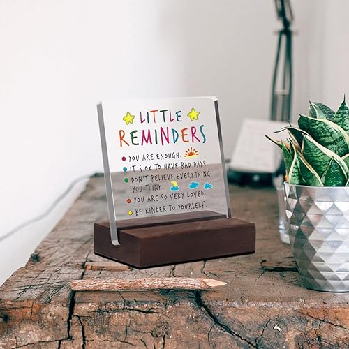 Miniatura 3 de Letrero decorativo de escritorio de acrílico transparente con texto en inglés "You Are Enough para la oficina en casa, regalos para mejores amigos,