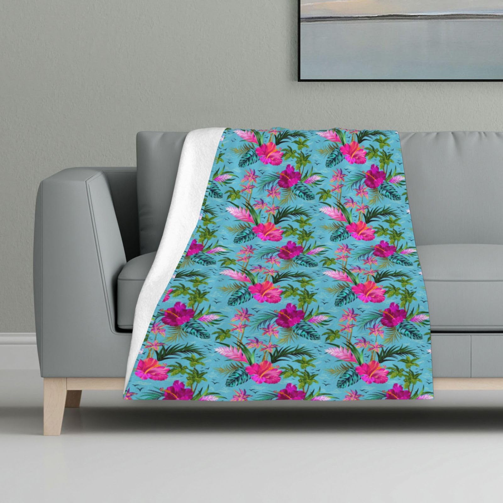 Plaid flanelle doux Hello Hawaï couverture réconfortante automne hiver