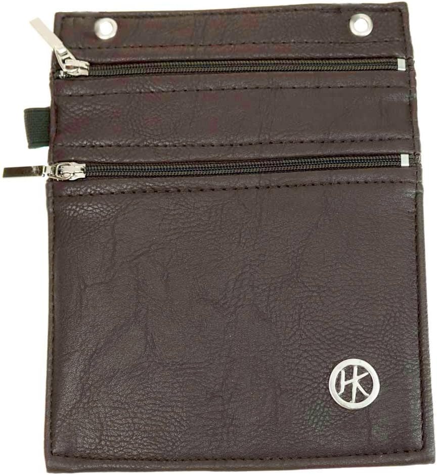 Double Zipper Hip Klip - XL with Elastic Loop - Dark Brown - Faux Leather