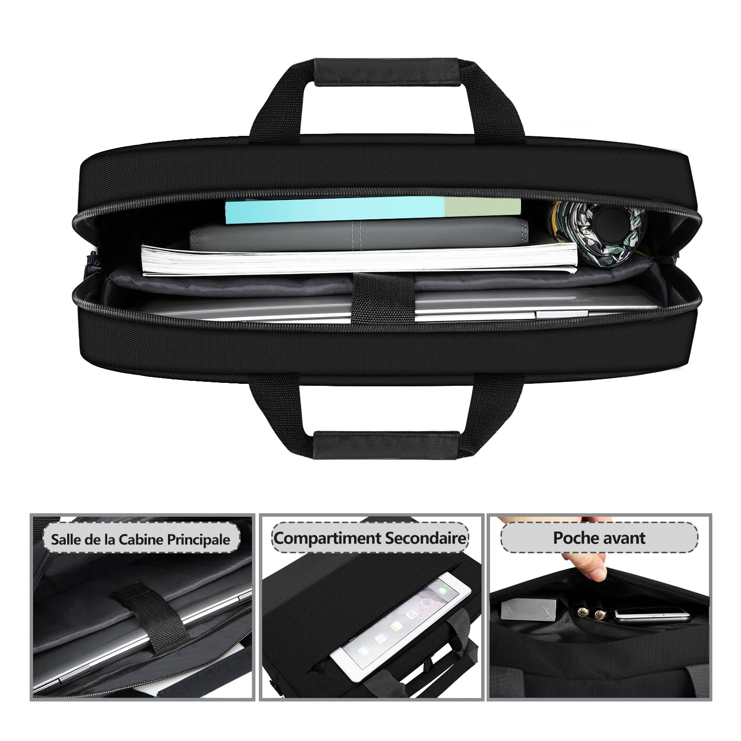 Alfheim 17-17,3 pouces Sacoche pour Ordinateur Portable Épaule, Léger Imperméable pour Affaires/Travail Ultrabook Bandoulière Housse, Compatible avec 17/17,3 pouces Lenovo HP Dell Acer ASUS