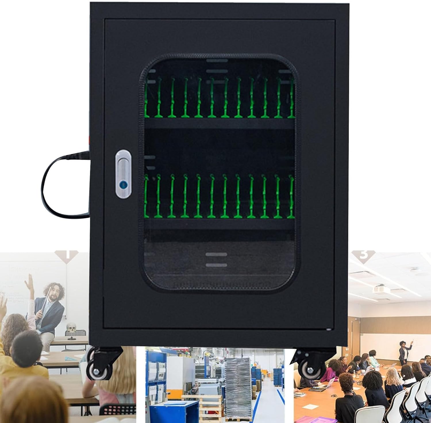 USB充電携帯電話キャビネット 12/20/30/40/50/60 スロット携帯電話充電ステーションロック可能、USB ポート携帯電