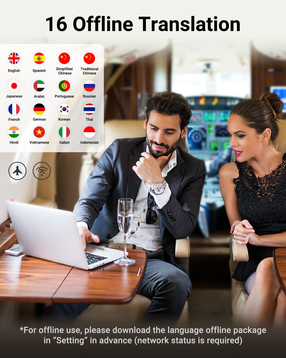 XUPURTLK Appareil de traducteur de langue sans WiFi nécessaire, appareil de traduction vocale bidirectionnelle en temps réel, 144 langues en ligne, traduction de photos vocale hors ligne pour les