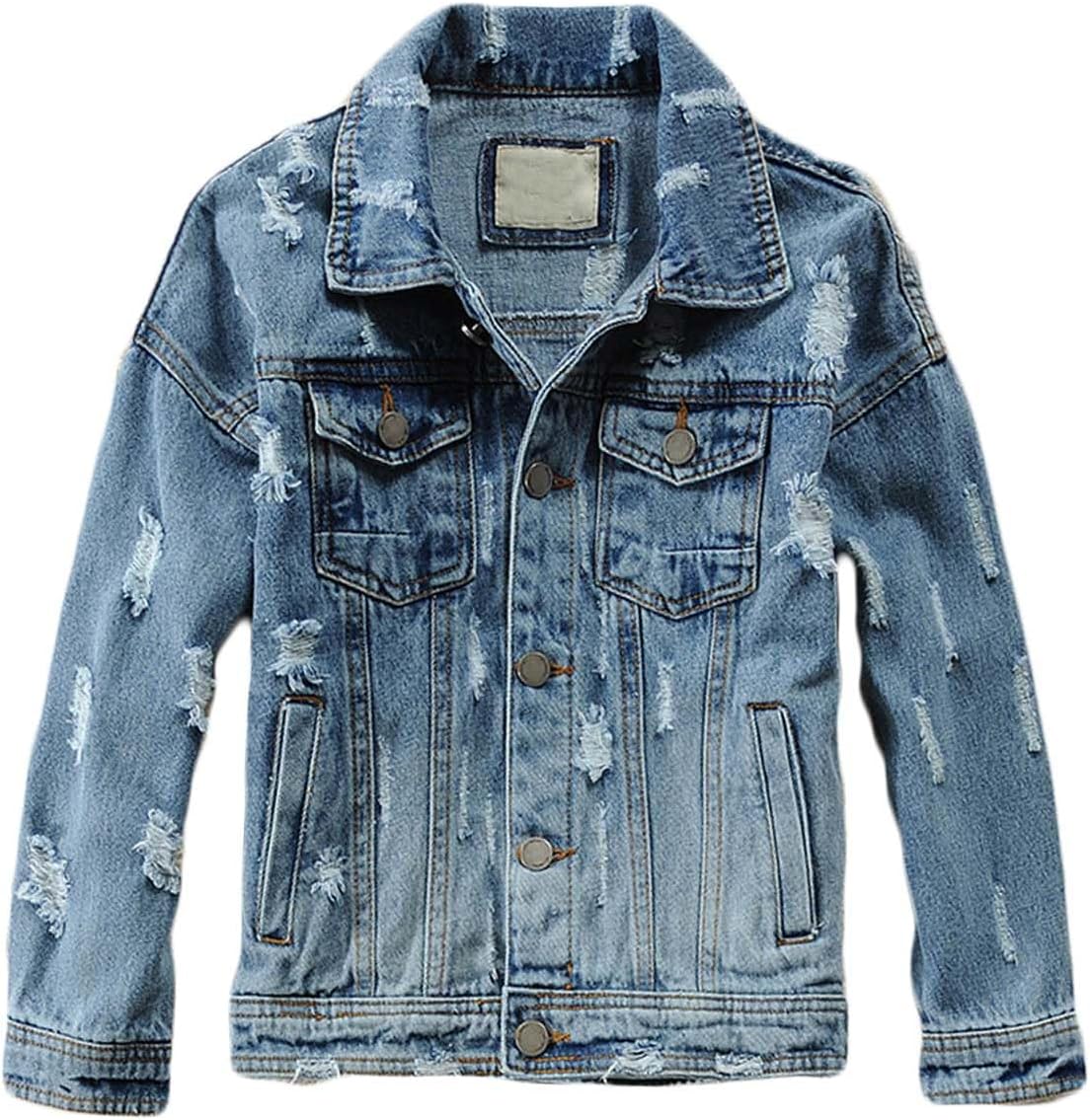 Maileflen boys girls jean jacket kids hooded denim bomber jackets…