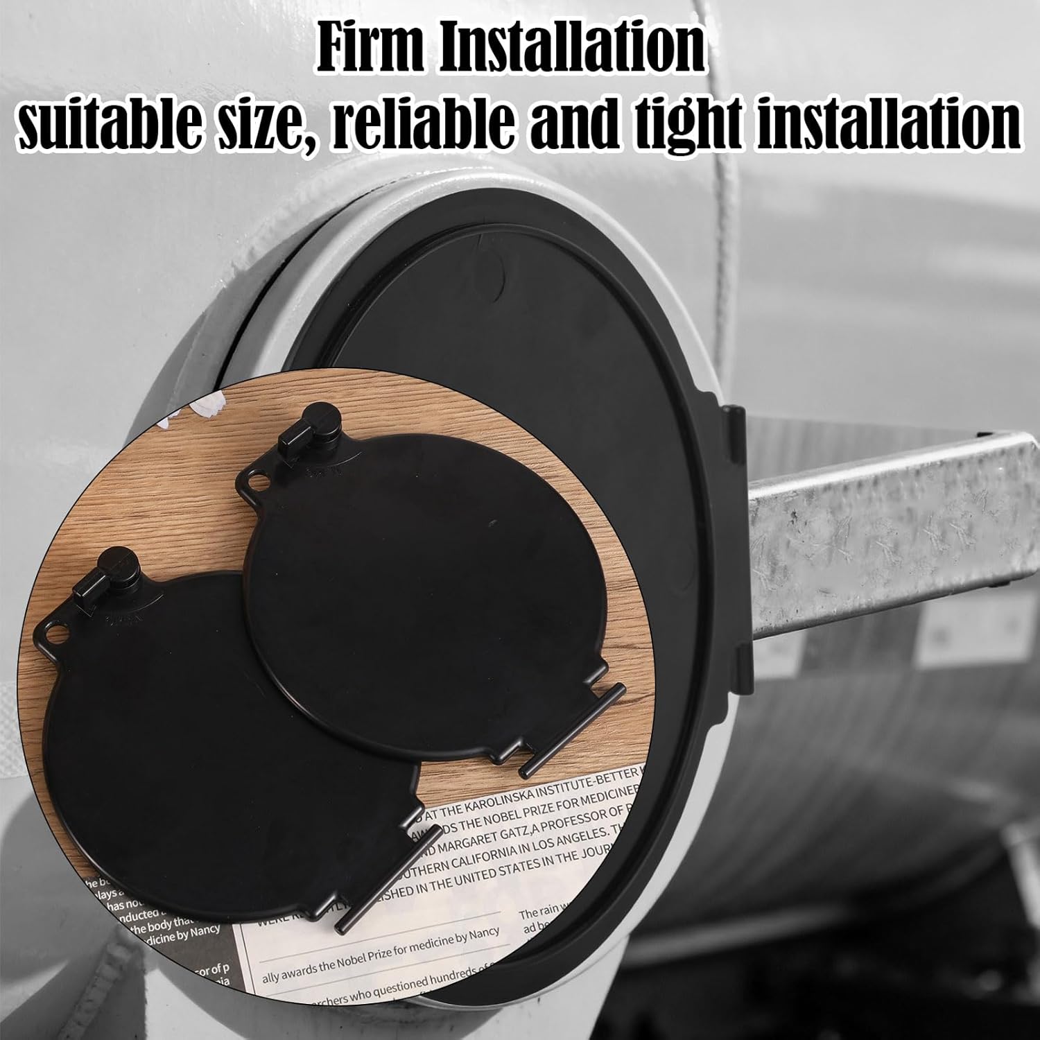 2pcs Replacement Hatch Door for D&W Super Tube & Slider Sewer Hose Camper, Durable Hatch Door for RV Sewer Hose Carriers (Black)